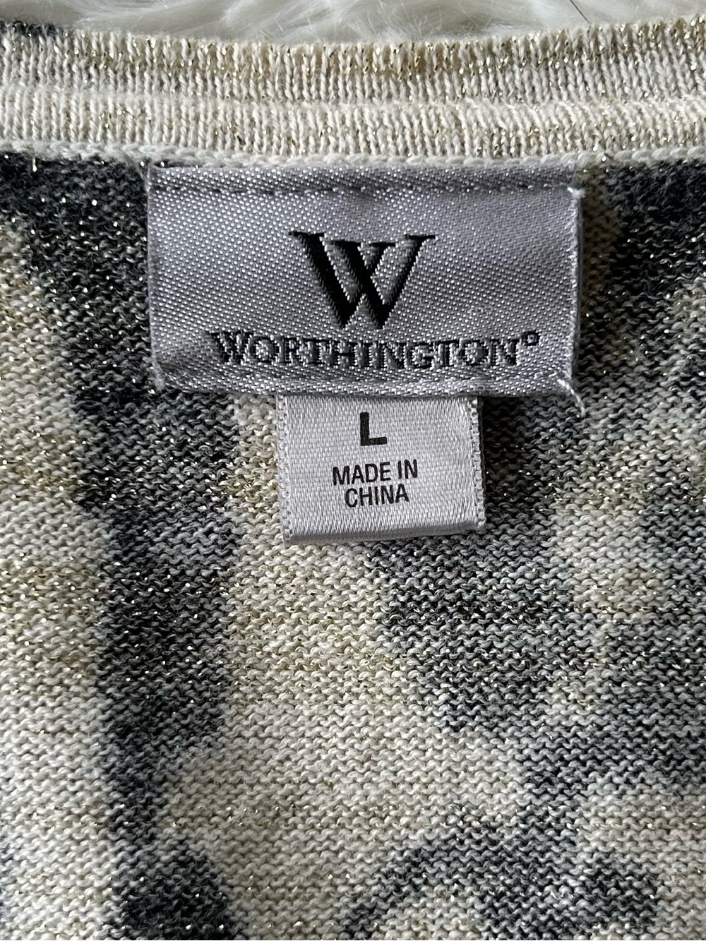 Worthington | Black & Cream Animal Print Knit Cardigan - Picture 4 of 6